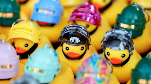 Small rubber ducks for sale are pictured at a pro-democracy rally demanding Thailand's King Maha Vajiralongkorn hands back royal assets to the people and reforms on the monarchy, in Bangkok, Thailand, November 25, 2020. REUTERS/Soe Zeya Tun